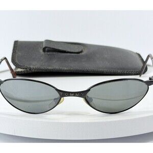 Vintage Tommy Hilfiger Oval Metal Sunglasses W/ Case Polarized 1990's Retro